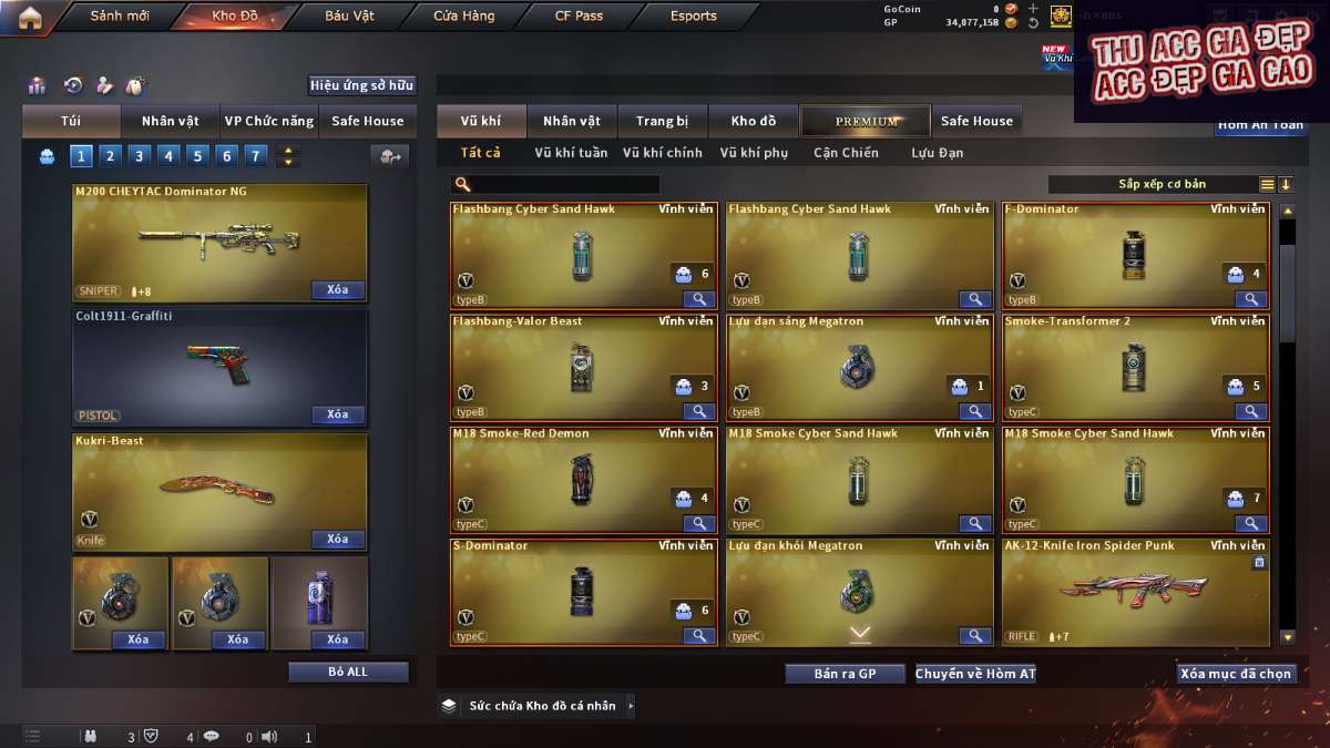 shop acc cf uy tin gia re